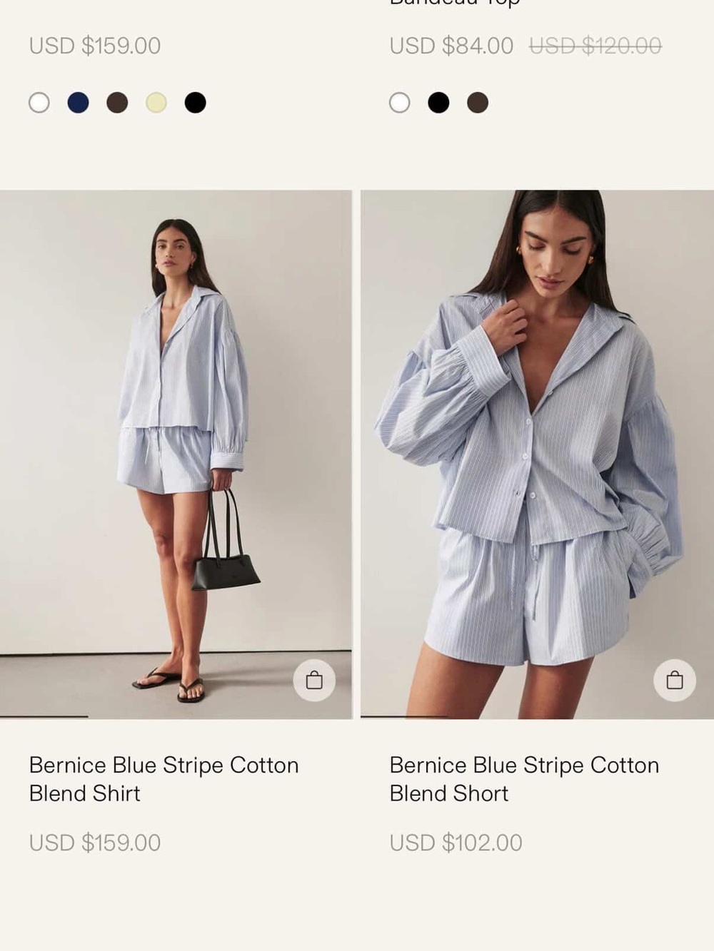 DISSH Light Blue Striped Cotton Shorts